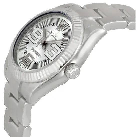 JMS always Original Rolex No Date Silver Dial Oversized Arabic Markers 18k White Gold Fluted Bezel Unisex Watch 177234SMAXI Earrings JMS always Original Rolex No Date Silver Dial Oversized Arabic Markers 18k White Gold Fluted Bezel Unisex Watch 177234SMAXI Earrings