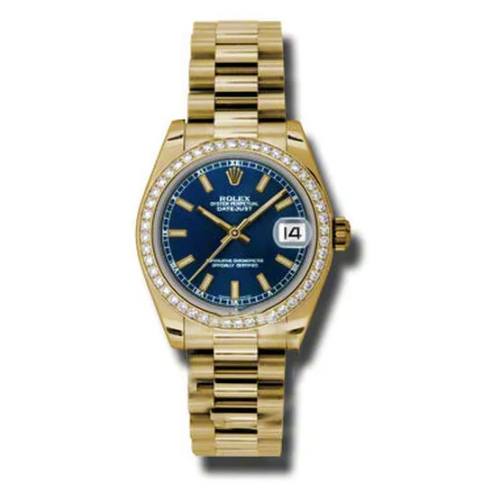 JMS always PreStyled Sets Original Rolex LadyDatejust 31 Blue Dial 18K Yellow Gold President Automatic Ladies Watch 178288BLSP JMS always PreStyled Sets Original Rolex LadyDatejust 31 Blue Dial 18K Yellow Gold President Automatic Ladies Watch 178288BLSP