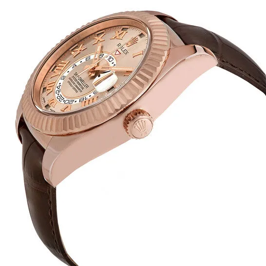 JMS always PreStyled Sets Original Rolex SkyDweller Sundust Dial 18K Everose Gold Automatic Mens Watch 326135SNRL JMS always PreStyled Sets Original Rolex SkyDweller Sundust Dial 18K Everose Gold Automatic Mens Watch 326135SNRL