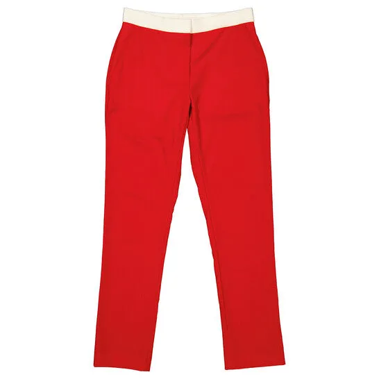 JMS always Rings Original Burberry Ladies Bright Red Hanover Twotone Wool Tailored Trousers JMS always Rings Original Burberry Ladies Bright Red Hanover Twotone Wool Tailored Trousers