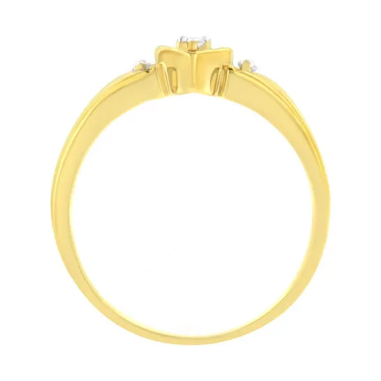 JMS always Rings Original Haus of Brilliance 10K Yellow Gold 120 ctw Diamond Triple Heart Diamond Ring KL I1I2 JMS always Rings Original Haus of Brilliance 10K Yellow Gold 120 ctw Diamond Triple Heart Diamond Ring KL I1I2
