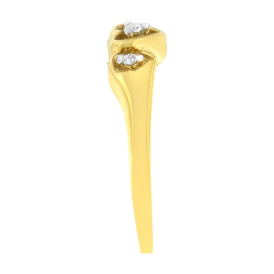 JMS always Rings Original Haus of Brilliance 10K Yellow Gold 120 ctw Diamond Triple Heart Diamond Ring KL I1I2 JMS always Rings Original Haus of Brilliance 10K Yellow Gold 120 ctw Diamond Triple Heart Diamond Ring KL I1I2