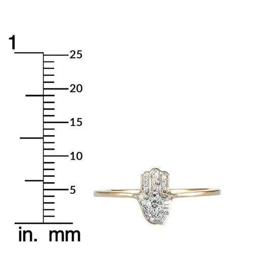 JMS always Rings Original LB Exclusive 14K Yellow Gold 007 ct Diamond Hamsa Ring JMS always Rings Original LB Exclusive 14K Yellow Gold 007 ct Diamond Hamsa Ring