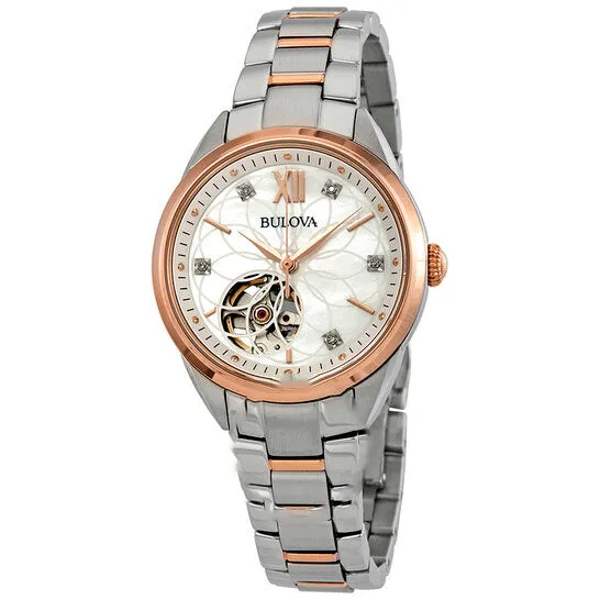 JMS always Watches Original Bulova Classics Automatic Mother of Pearl Diamond Dial Ladies Watch 98P170 JMS always Watches Original Bulova Classics Automatic Mother of Pearl Diamond Dial Ladies Watch 98P170