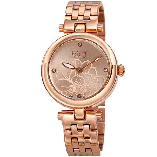 JMS always Watches Original Burgi Flower Marker Quartz Diamond Ladies Watch BUR223RG JMS always Watches Original Burgi Flower Marker Quartz Diamond Ladies Watch BUR223RG