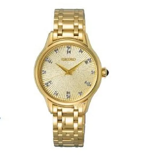 JMS always Watches Original Seiko Discover More Quartz Diamond Gold Dial Ladies Watch SRZ552P1 JMS always Watches Original Seiko Discover More Quartz Diamond Gold Dial Ladies Watch SRZ552P1