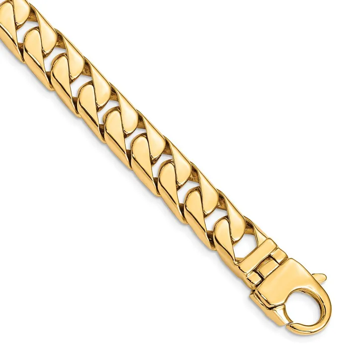 MDS Bracelets Solid 14K Yellow Gold 825 inch 102mm Hand Polished Long Link Half Round Curb with Fancy Lobster Bracelet MDS Bracelets Solid 14K Yellow Gold 825 inch 102mm Hand Polished Long Link Half Round Curb with Fancy Lobster Bracelet