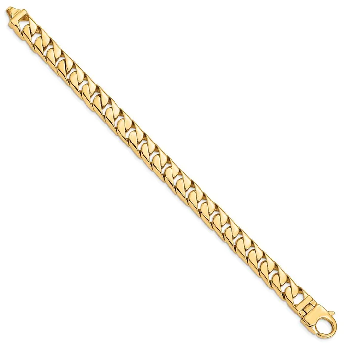MDS Bracelets Solid 14K Yellow Gold 825 inch 102mm Hand Polished Long Link Half Round Curb with Fancy Lobster Bracelet MDS Bracelets Solid 14K Yellow Gold 825 inch 102mm Hand Polished Long Link Half Round Curb with Fancy Lobster Bracelet