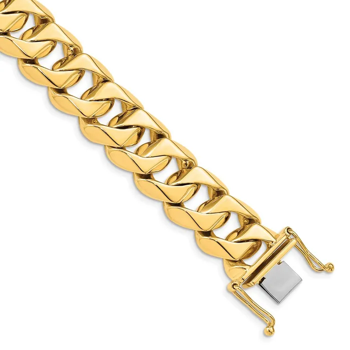 MDS Bracelets Solid 14K Yellow Gold 8 inch 15mm Hand Polished Fancy Traditional Link with Box Catch Clasp Bracelet MDS Bracelets Solid 14K Yellow Gold 8 inch 15mm Hand Polished Fancy Traditional Link with Box Catch Clasp Bracelet