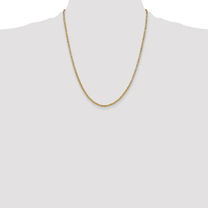 MDS Necklaces 14K Yellow Gold 22 inch 2mm Byzantine with Lobster Clasp Chain Necklace MDS Necklaces 14K Yellow Gold 22 inch 2mm Byzantine with Lobster Clasp Chain Necklace