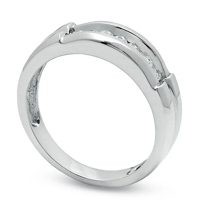 Mens 025 CT TW Natural Diamond Wedding Band in Solid 14K White Gold Goldia Rings Mens 025 CT TW Natural Diamond Wedding Band in Solid 14K White Gold Goldia Rings