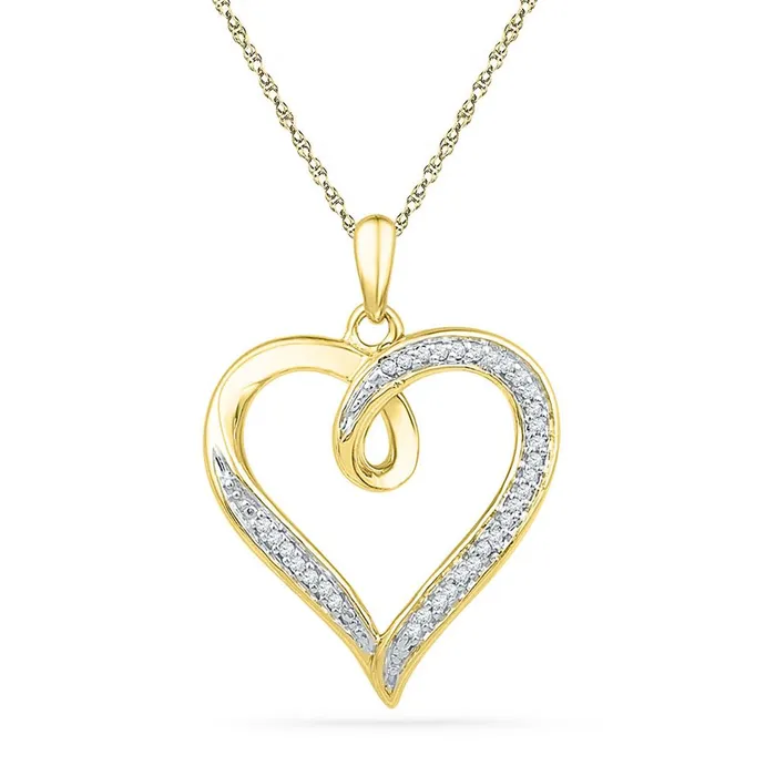 Necklaces 10k Yellow Gold Round Diamond Heart Pendant 110 Cttw gndatlanta Necklaces 10k Yellow Gold Round Diamond Heart Pendant 110 Cttw gndatlanta