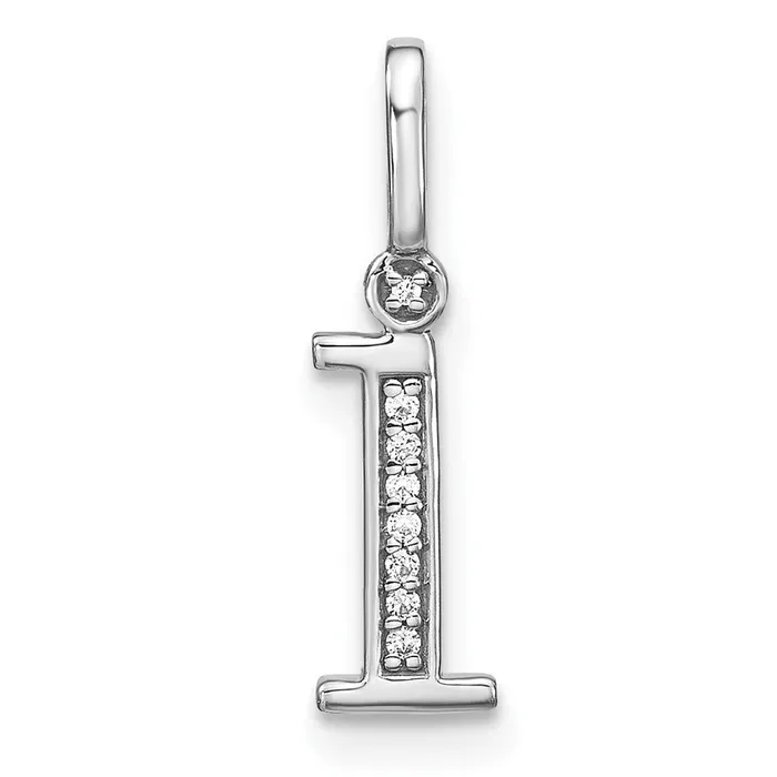 Necklaces 14K White Gold Real Diamond Lower Case Letter I Initial Pendant Goldia Necklaces 14K White Gold Real Diamond Lower Case Letter I Initial Pendant Goldia