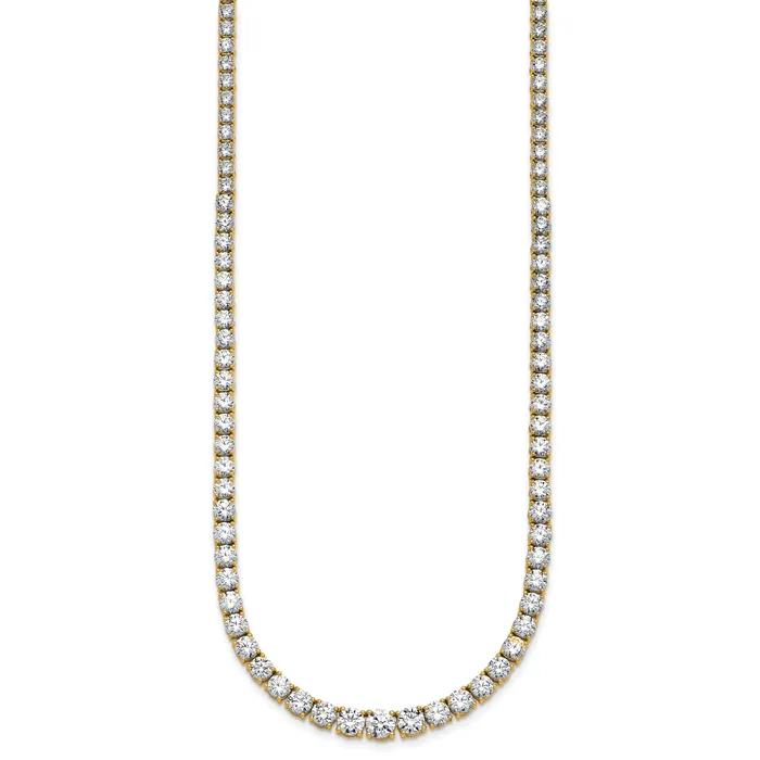 Necklaces 14k Yellow Gold 18 78 Ct Lab Grown Diamond VSSI G Round 18 inch Graduated Tennis Necklace Goldia