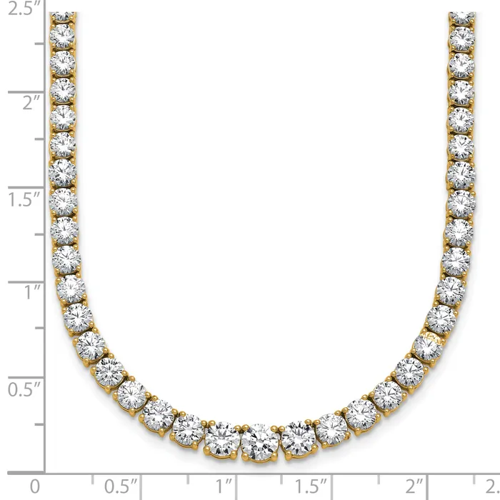 Necklaces 14k Yellow Gold 18 78 Ct Lab Grown Diamond VSSI G Round 18 inch Graduated Tennis Necklace Goldia