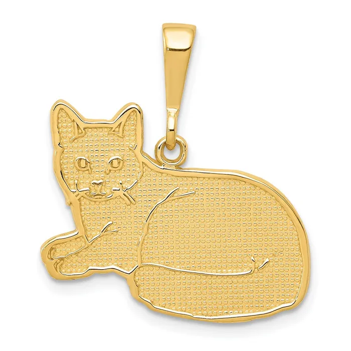 Necklaces 14k Yellow Gold Russian Blue Cat Pendant Goldia
