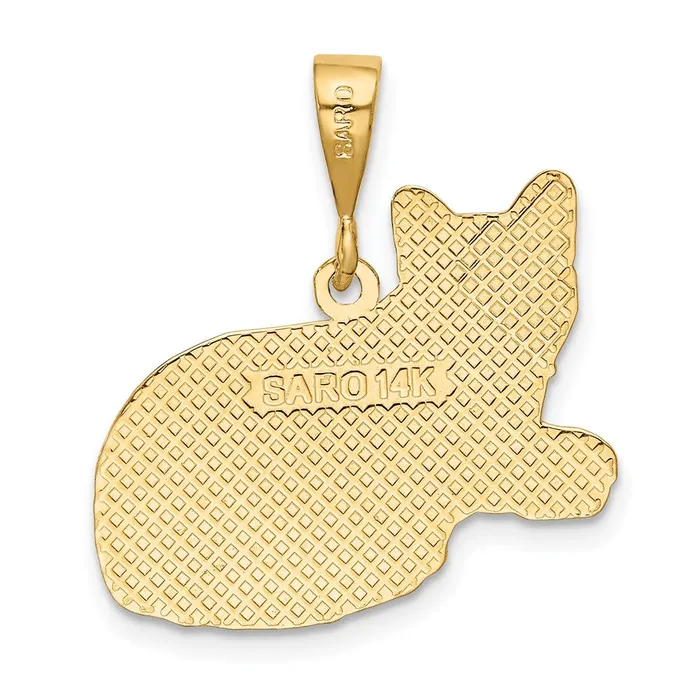 Necklaces 14k Yellow Gold Russian Blue Cat Pendant Goldia