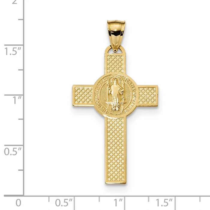 Necklaces 14k Yellow Gold San Benito 2Sided Cross Pendant Goldia