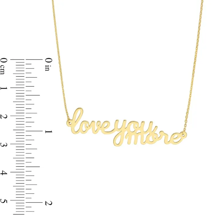 Necklaces Cursive love you more Necklace in 14K Gold Goldia Necklaces Cursive love you more Necklace in 14K Gold Goldia