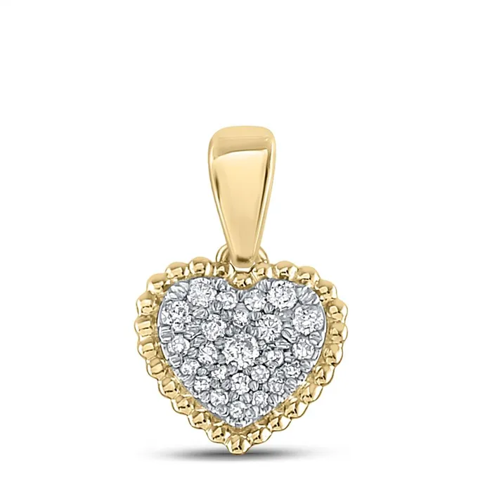 Necklaces gndatlanta 10k Yellow Gold Round Diamond Heart Pendant 18 Cttw Necklaces gndatlanta 10k Yellow Gold Round Diamond Heart Pendant 18 Cttw