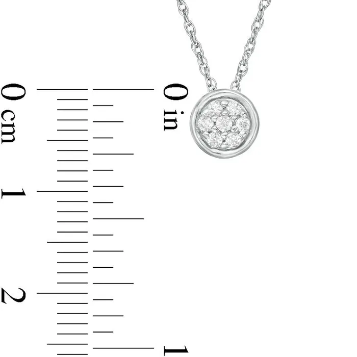Necklaces Goldia 013 CT TW Composite Natural Diamond Circle Pendant in 10K White Gold Necklaces Goldia 013 CT TW Composite Natural Diamond Circle Pendant in 10K White Gold