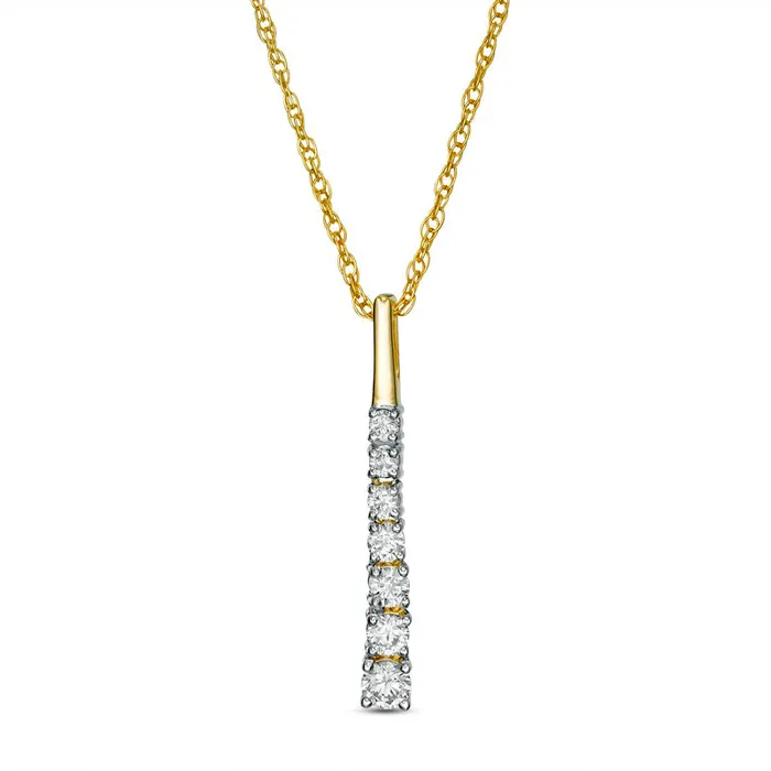 Necklaces Goldia 033 CT TW Journey Natural Diamond Pendant in 10K Yellow Gold Necklaces Goldia 033 CT TW Journey Natural Diamond Pendant in 10K Yellow Gold