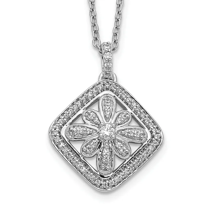 Necklaces Goldia 14k White Gold 14 Ct Lab Grown Diamond VSSI G 18 inch Vintage Pendant Necklace Necklaces Goldia 14k White Gold 14 Ct Lab Grown Diamond VSSI G 18 inch Vintage Pendant Necklace