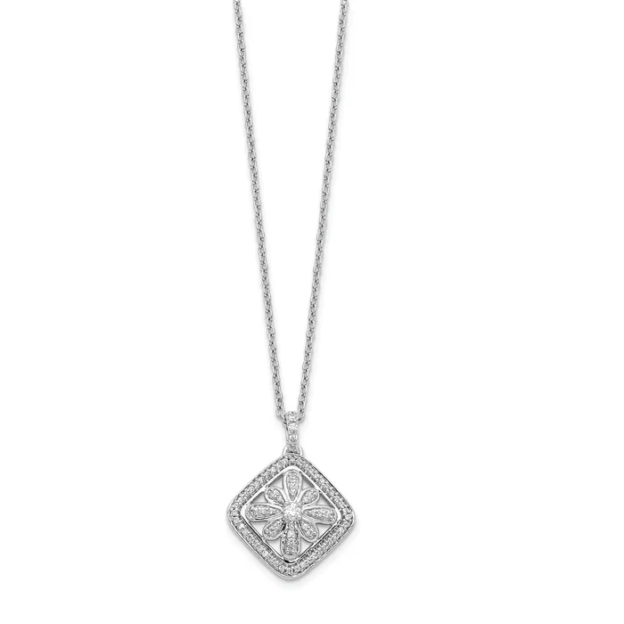 Necklaces Goldia 14k White Gold 14 Ct Lab Grown Diamond VSSI G 18 inch Vintage Pendant Necklace