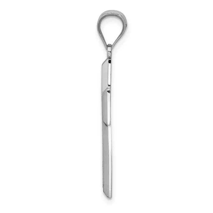 Necklaces Goldia 14k White Gold Polished Textured Cross Pendant