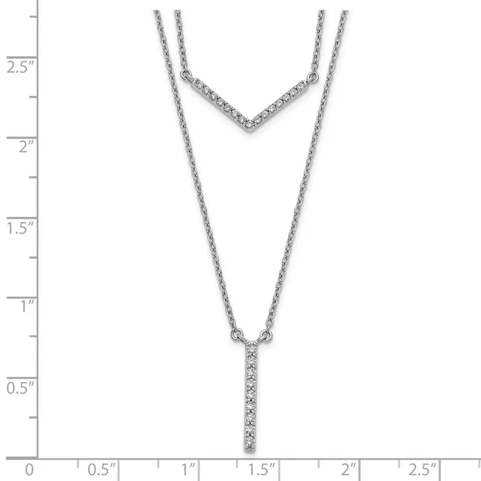 Necklaces Goldia 14k White Gold Real Diamond Double Strand 18 inch Necklace