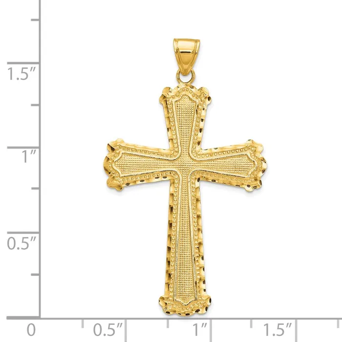 Necklaces Goldia 14k Yellow Gold Diamondcut Cross Pendant