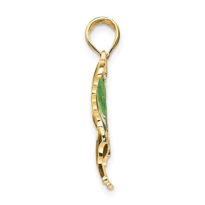 Necklaces Goldia 14k Yellow Gold Green Enameled Butterly Pendant