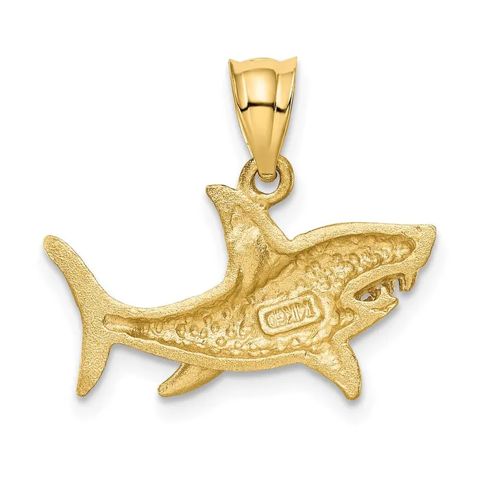 Necklaces Goldia 14k Yellow Gold Satin DiamondCut Shark Pendant
