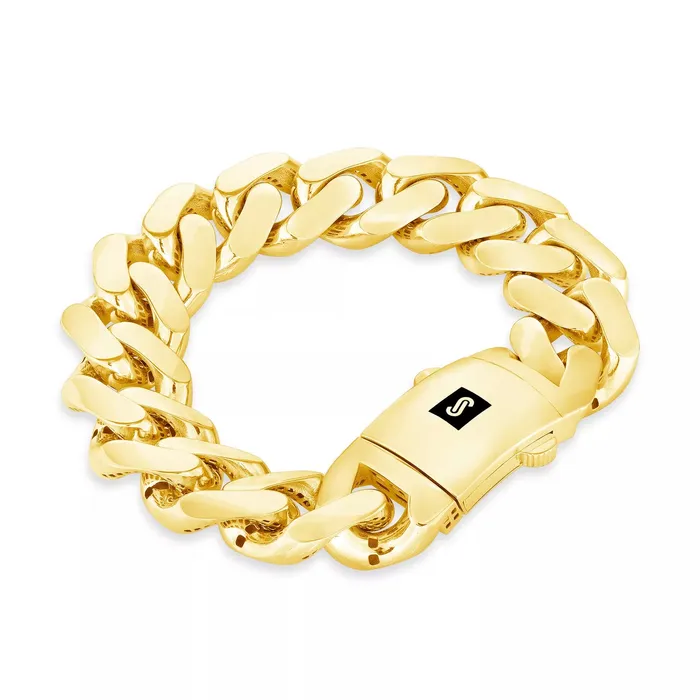 Necklaces Goldiacom 10k Yellow Gold Royal Monaco Miami Cuban Link Curb 17mm Mens Chain Necklace 24