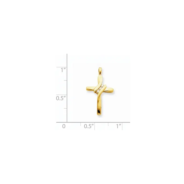 Necklaces Goldiacom 14k AA Diamond Cross Pendant