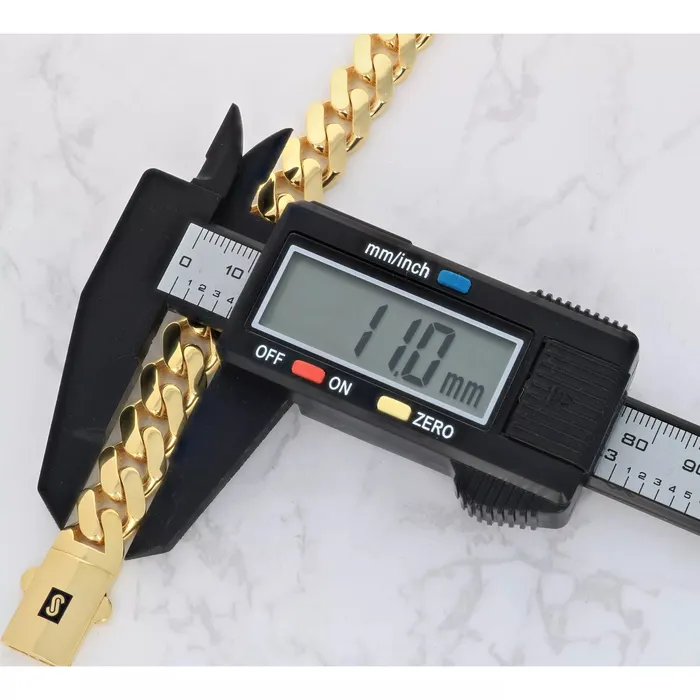 Necklaces Goldiacom 14k Yellow Gold Royal Monaco Miami Cuban Link 11mm Chain Pendant Necklace 28