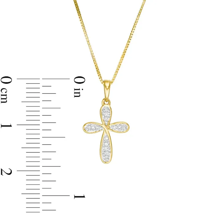 Necklaces Goldia Natural Diamond Accent Loop Cross Pendant in 10K Yellow Gold Necklaces Goldia Natural Diamond Accent Loop Cross Pendant in 10K Yellow Gold
