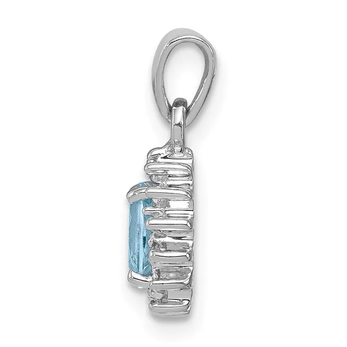 Necklaces Goldia Sterling Silver Rhodium Light Swiss Blue Topaz u0026 Diamond Pendant