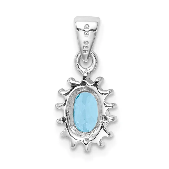 Necklaces Goldia Sterling Silver Rhodium Light Swiss Blue Topaz u0026 Diamond Pendant