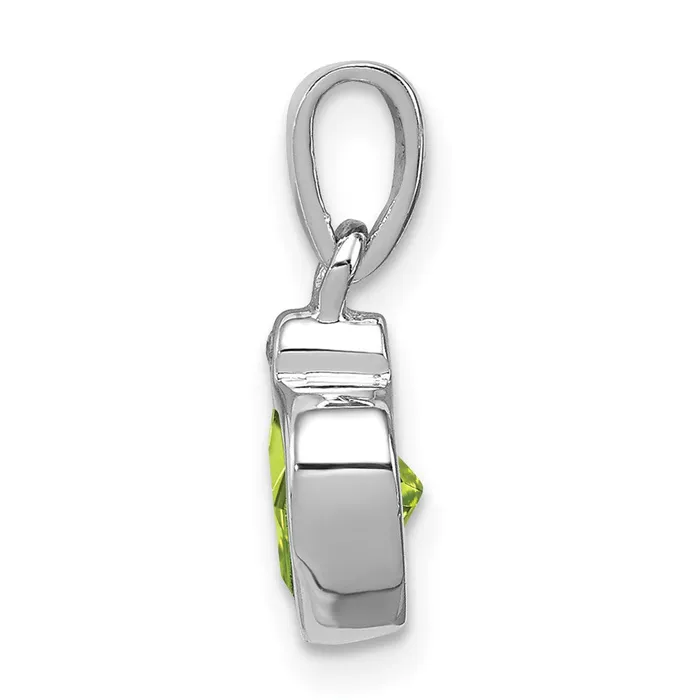 Necklaces Goldia Sterling Silver Rhodium Plated Peridot and Diamond Pendant