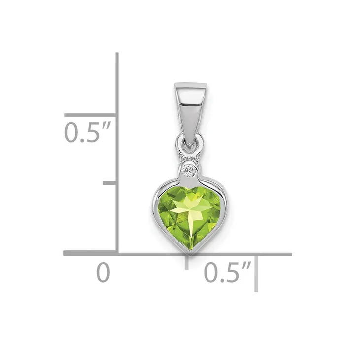 Necklaces Goldia Sterling Silver Rhodium Plated Peridot and Diamond Pendant