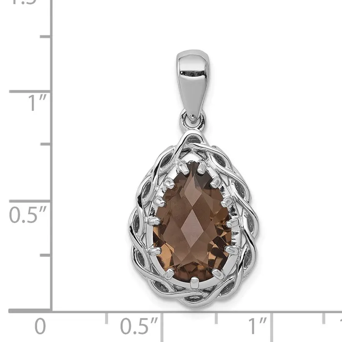 Necklaces Goldia Sterling Silver Rhodiumplated Smoky Quartz Pendant