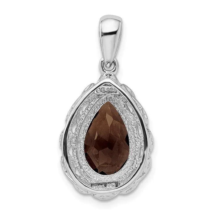Necklaces Goldia Sterling Silver Rhodiumplated Smoky Quartz Pendant