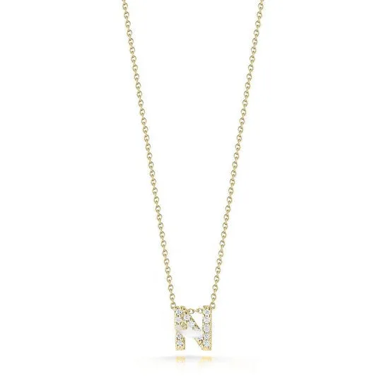 Necklaces JMS always Original Roberto Coin 18K Yellow Gold 007Ct Diamond Tiny Treasures Letter N Necklace 001634Aychxn Necklaces JMS always Original Roberto Coin 18K Yellow Gold 007Ct Diamond Tiny Treasures Letter N Necklace 001634Aychxn