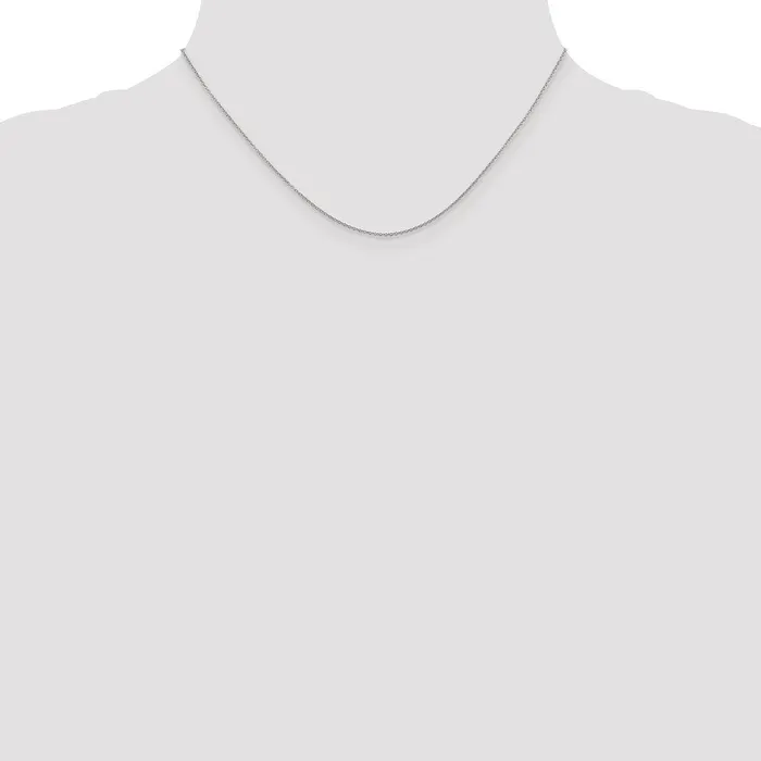 Necklaces MDS 14K White Gold 16 inch 9mm Cable with Spring Ring Clasp Chain Necklace Necklaces MDS 14K White Gold 16 inch 9mm Cable with Spring Ring Clasp Chain Necklace