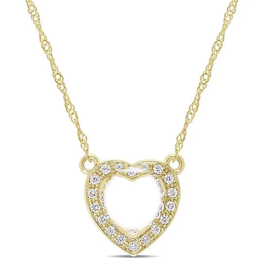 Necklaces Original AMOUR 110 CT TW Diamond Heart Necklace In 14K Yellow Gold JMS always Necklaces Original AMOUR 110 CT TW Diamond Heart Necklace In 14K Yellow Gold JMS always