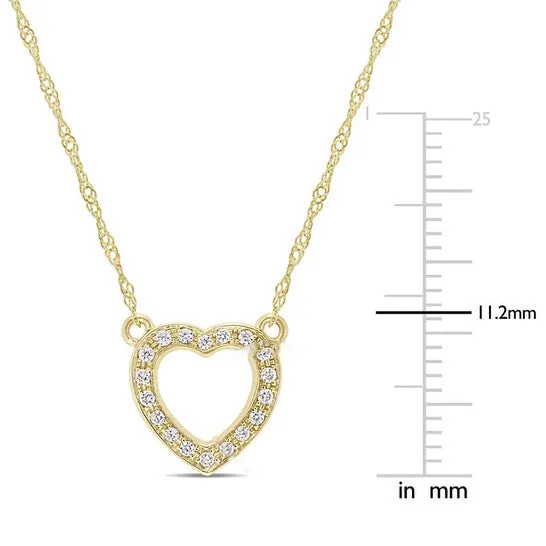 Necklaces Original AMOUR 110 CT TW Diamond Heart Necklace In 14K Yellow Gold JMS always Necklaces Original AMOUR 110 CT TW Diamond Heart Necklace In 14K Yellow Gold JMS always