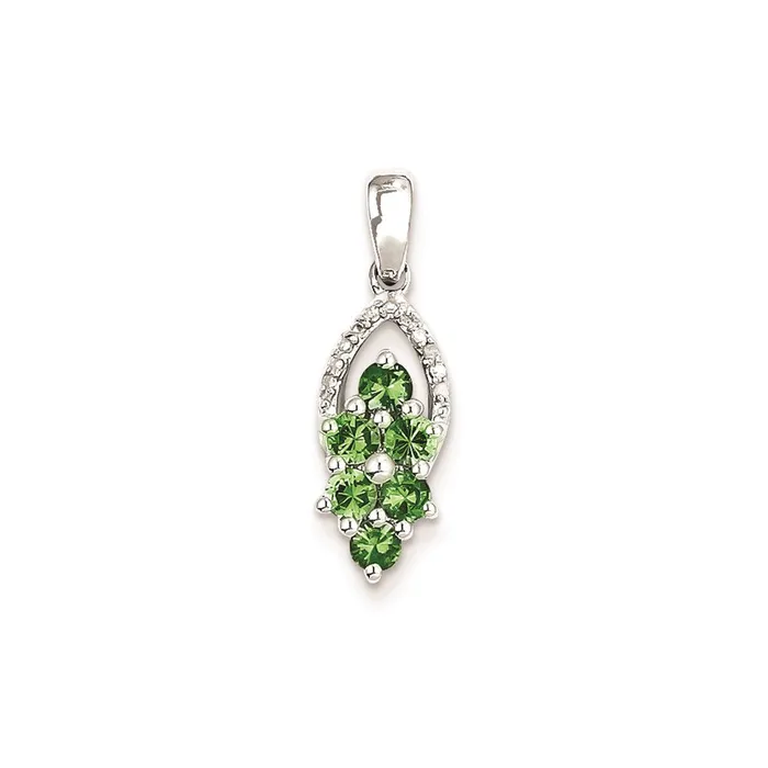 Necklaces Sterling Silver Diamond u0026 Tsavorite Garnet Pendant Goldia
