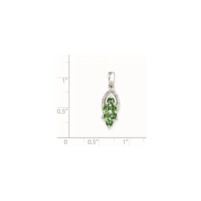 Necklaces Sterling Silver Diamond u0026 Tsavorite Garnet Pendant Goldia