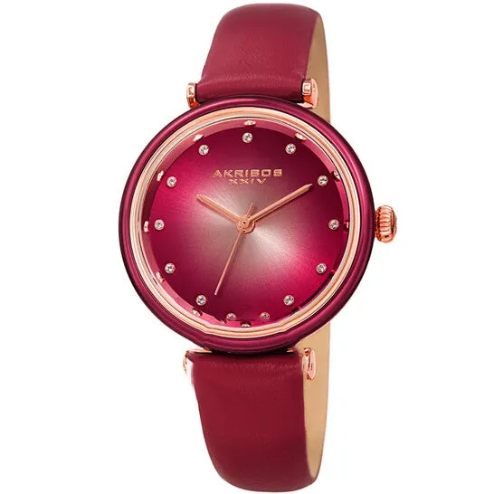 Original Akribos XXIV Quartz Red Dial Ladies Watch AK1035PK JMS always Watches Original Akribos XXIV Quartz Red Dial Ladies Watch AK1035PK JMS always Watches